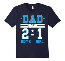 Men's Dad of Two Boys and One Girl Football Score Style Shirt