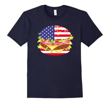Hamburger USA Flag T-Shirt - 4th of July BBQ