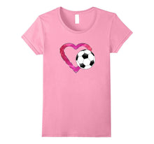 I Love Soccer Heart & Ball T-Shirt for Girls Teens & Women