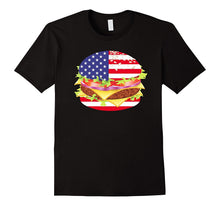 Hamburger USA Flag T-Shirt - 4th of July BBQ