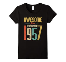 Awesome Since September 1957 T-Shirt Funny 60th Birthday Tee