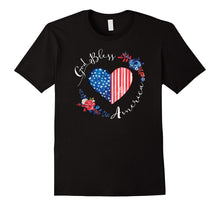God Bless America USA Heart Patriotic Boho July 4th T-Shirt