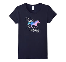 I'd Rather Be Riding T Shirt Pink Horse Equestrian