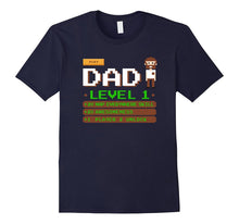 Mens Dad Level 1 T Shirt. New Dad Gifts Funny Gaming Retro Style