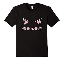 Cute Cat Face Halloween Costume Black Tshirt Gift Womens Kid