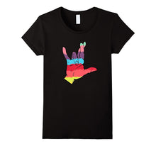 ASL  American Sign Language I Love You Tshirt Rainbow Pride