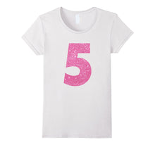 Kids 5th Birthday Bling Gift T-Shirt for 5 Year Old Girls