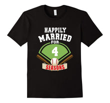 4th Wedding Anniversary T-Shirt Baseball Couple Gift Shirt