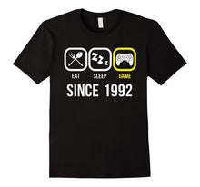 Eat Sleep Game Since 1992 T-Shirt 25th Birthday Gift Shirt