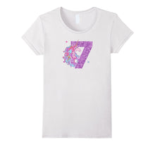 7th Birthday Shirt Birthday Girl 7 Unicorn T-Shirt Purple