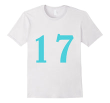 Big Number 17 Digit Spelling Teal Fun T Shirt