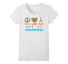 Autism Awareness Peace Love Hope Puzzle Ribbon T-Shirt