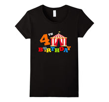 4th. Birthday Circus Kids Children Funny T-Shirt Balloons