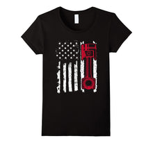 Distressed Vintage American Flag Piston Muscle Car T-Shirt