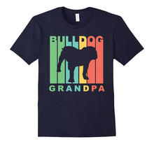 Mens Retro Style Bulldog Grandpa Dog Grandparent T-Shirt