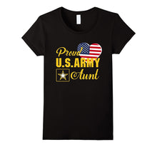 Proud U.S. Army Aunt Patriotic Heart T Shirt