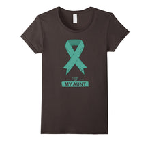 Teal Ribbon Support Aunt Ovarian Cancer Awareness T-Shirt