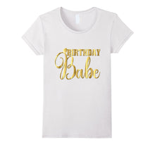 Birthday Babe Shirt Gift Girly Gold Heart Wife Sister Bestie