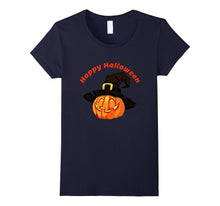 Happy Halloween T-Shirt With Pumpkin in a Witches Hat