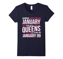 Real Queens Are Born on January 9 T-Shirt 9th Birthday