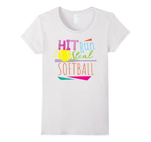 Cool 80's Hit Run Steal Softball Girls Summer Sports Shirt