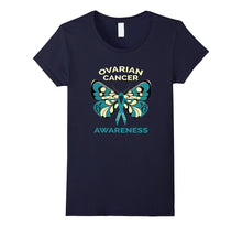 Ovarian Cancer Awareness Butterfly Teal Ribbon T-Shirt