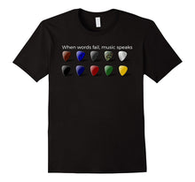 "When Words Fail, Music Speaks" Guitarists T-Shirt