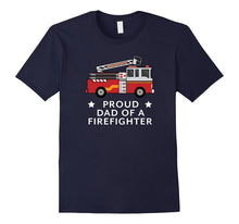 Red Fire Truck Proud Dad of Firefighter Heroes Tshirt