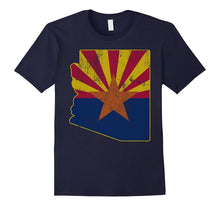 Cool Vintage Distressed Arizona State Outline Flag Shirt