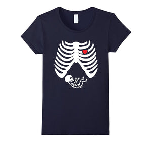 'Pregnant Skeleton Baby' Cute Maternity Halloween Shirt