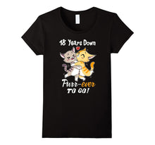 18th Wedding Anniversary T-Shirt 18 Years Purr-Ever Cat Gift