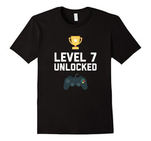 7th Birthday Shirt Gift Age 7 Year Old Level Up Gamer Tshirt