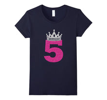 5 Years Old Birthday Girl Princess Crown Pink T-Shirt