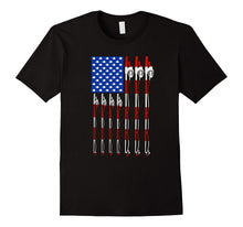 Patriotic Fishing T-Shirt American USA Flag Fishing Pole