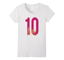10th Birthday Shirt Gift Gold Girls Daughter Pink 10 Ten