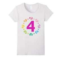 4th Birthday T-Shirt for Girls Shiny Hearts Princess Four