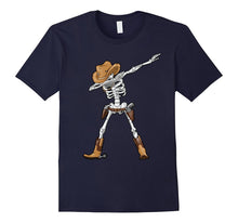 Dabbing Skeleton T Shirt Kids Cowboy Hat Halloween Funny Dab