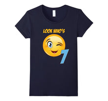 Kids 7th Birthday Emoji Gift T-Shirt for 7 Yr Old Girls Boys