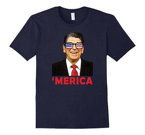 'Merica Ronald Reagan Patriotic Sunglasses USA Funny T-Shirt