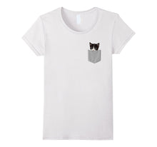 Cute Cat Peeking in Pocket T-Shirt Cat Lover TShirts