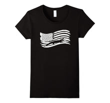 American Flag T-Shirt With Crocodile Alligator Vintage Look