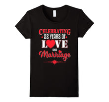 22nd Wedding Anniversary Gift. Meaning T-Shirt for Couple.