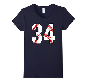 #34 Baseball Laces Baseball Mom Jersey Love Baseball T-Shirt