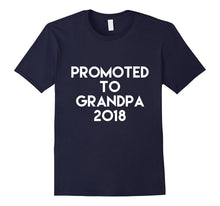 Mens Promoted to Grandpa 2018 Cool New Grandfather T Shirt