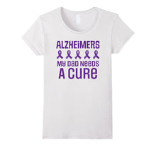 Alzheimers Dad Needs a Cure Purple Ribbon T-Shirt