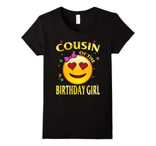 Cousin of the Birthday Girl Emoji T-Shirt Gift for Cousin