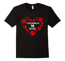 10th Wedding Anniversary T-Shirt 70 Dog Years Gift