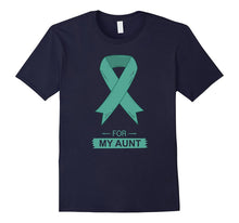 Teal Ribbon Support Aunt Ovarian Cancer Awareness T-Shirt