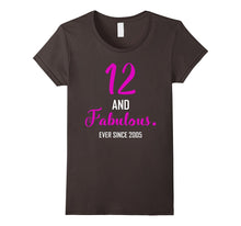 12 and Fabulous Since 2005 for 12 Year Old Girl Shirts Gifts