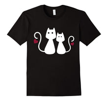 Cute Love Twin Cats Womens National Cat Day Tshirt Tee